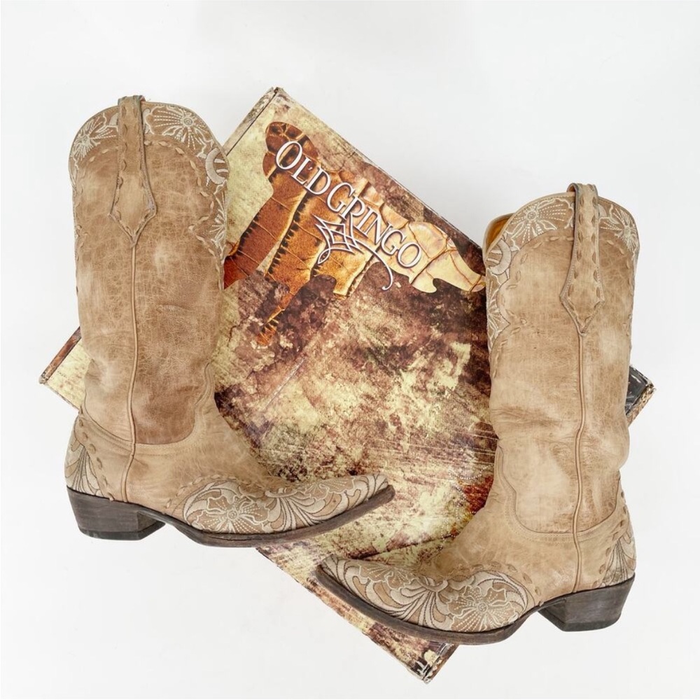 Old Gringo Erin Bone Cream Cowgirl Boots